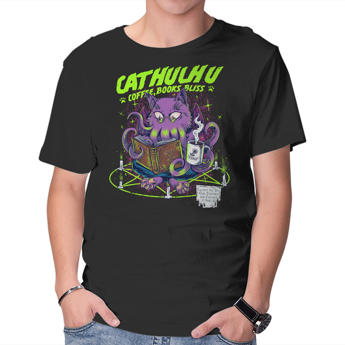 Unisex Crew Neck T-Shirt Necro No Meow Graphic Short Sleeve Casual Tee XL
