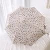 Fresh Floral Print Sun Rain Umbrella Dual-purpose Foldable Umbrella  Travel Accessoreis
