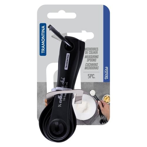 Tramontina Measuring Spoons, Bakery, Set of 5, Black, Removable, Condiment, 29899/061 TRAMONTINA