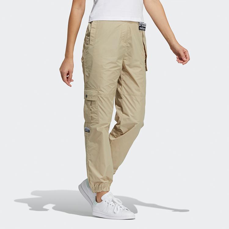 Adidas Originals Cargo Pants Multi-Pocket Tapered Woven Casual Work Pants Knitted Sports Pants Women Pants Prairie-Brown GU1401