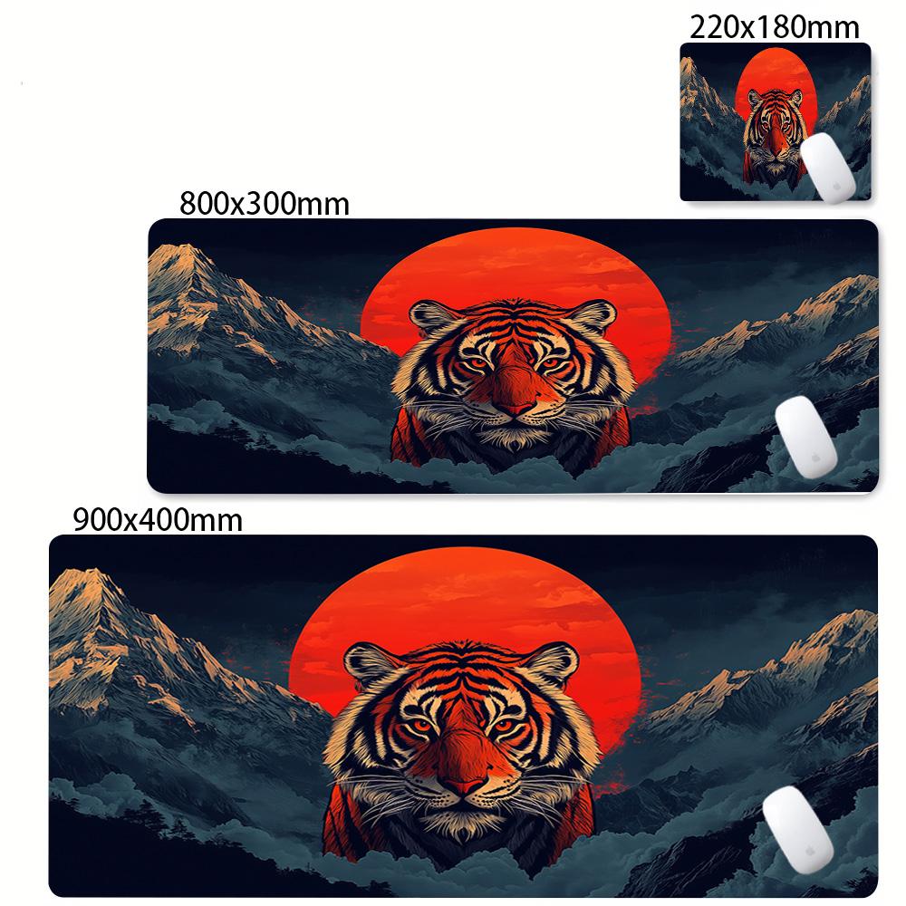 Tiger Gaming Mouse Pad Large Nonslip Rubber Base Waterresistant Desk Mat For Pc Office Gaming Laptop Study Accessories Carpet