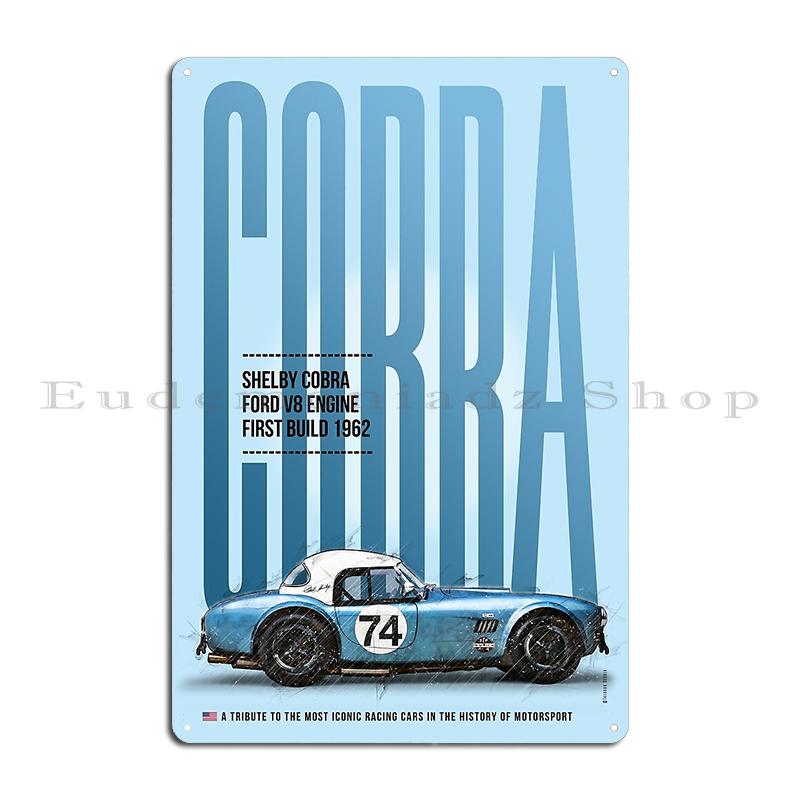 Shelby Cobra Daytona Coupe Vintage Metal Plaque Wall Mural Poster Customize Party Tin Sign Poster
