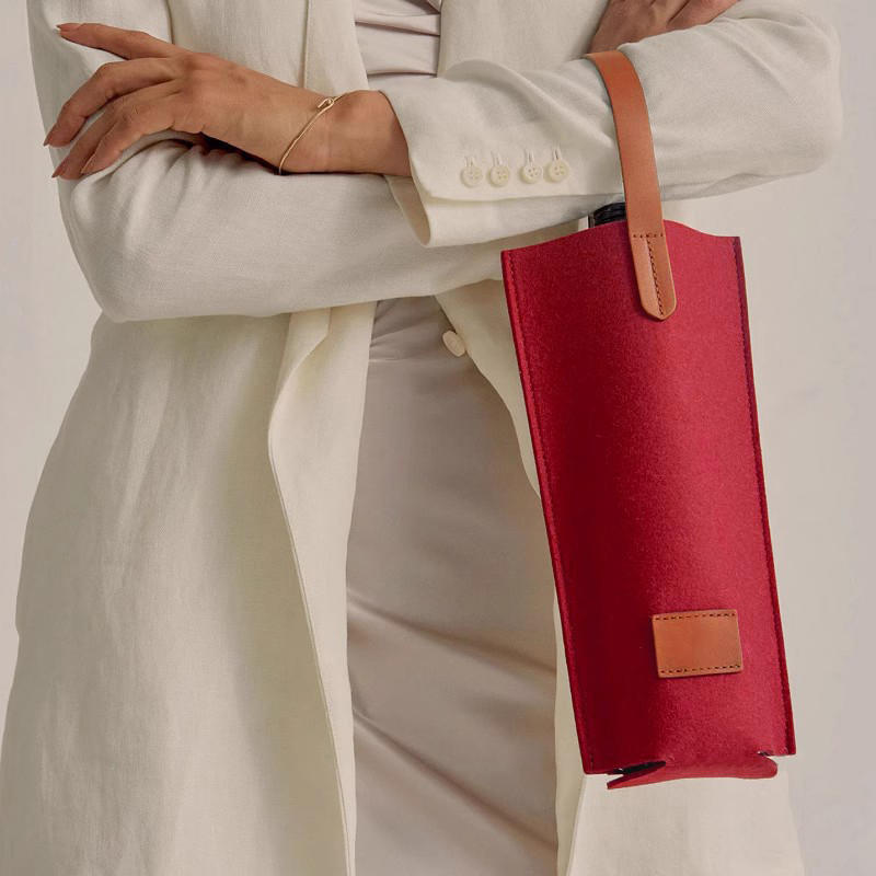 1-5 STÜCK Weintasche Filz Einzel-/Doppelflasche Isoliert Tragetasche Flasche Weinträger Tasche Gepolstert Wein Weihnachtsgeschenk Für Weinliebhaber