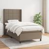 Slatted Bed Base with Mattress - Taupe 100x200 Cm - Adjustable Headboard - Durable Fabric - 2-seater