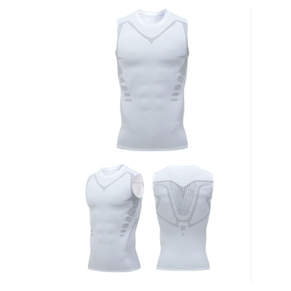 Compression Men  Ice-Silk Slimming Vest Quick-Dry Shirts Tank Top  Basketball Train