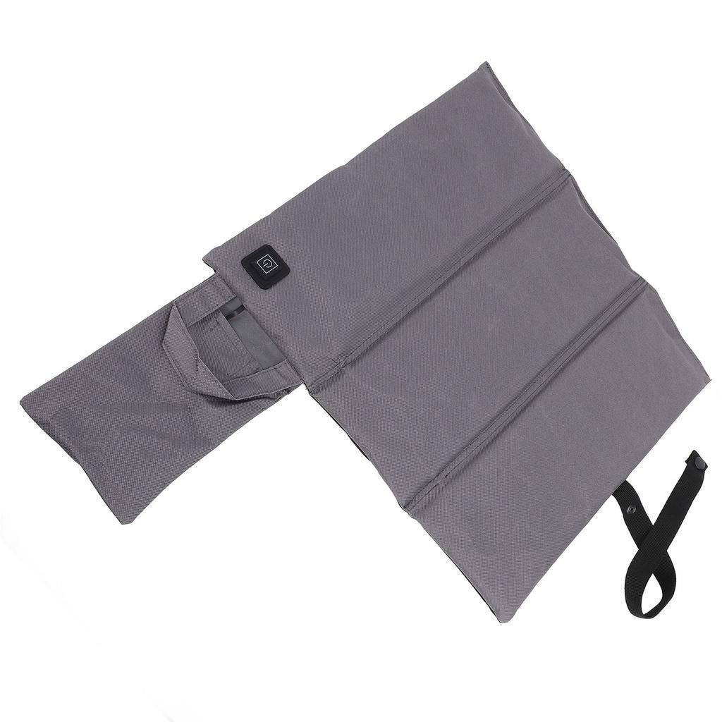 Oppvarmet setepute Polyester Komfortabel Bærbar Brettet Oppvarmet Sitteunderlag for Innendørs Utendørs Grå