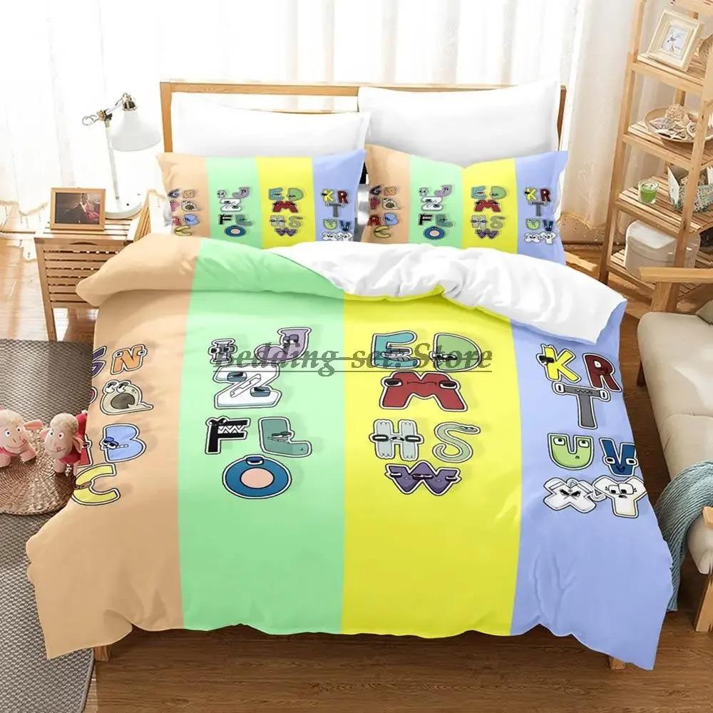 Alphabet Lore Bedding Set Single Twin Full Queen King Size Bed Set Aldult Kid Bedroom Duvetcover Sets Anime Bed Sheet Set