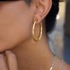 Yori Smooth C-ring Hollow Earrings Women Stainless Steel Fashion Versatile Charm Daily Jewelry Bijoux Waterproof