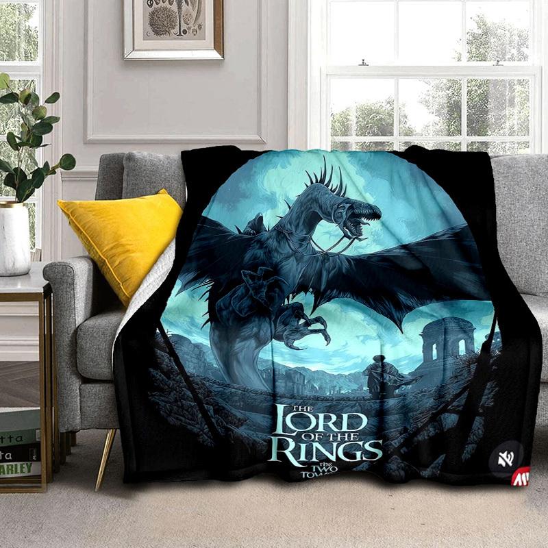 1pc Dragon Vs. Man: The Lord of the Rings Cartoon Blanket,Portable Throw for Travel & Camping, All Season Cozy Blanket,Ideal Gift