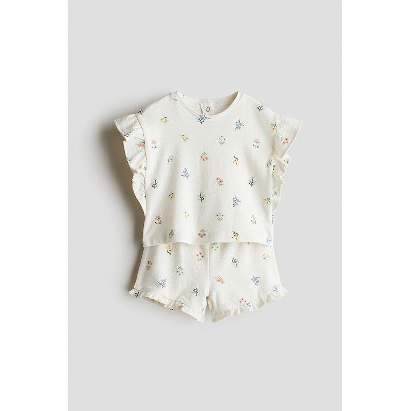 

HM Children s Clothing Baby Girl Fall 2025 New Arrival 2-Piece Print Looped Fabric Suit 1285638