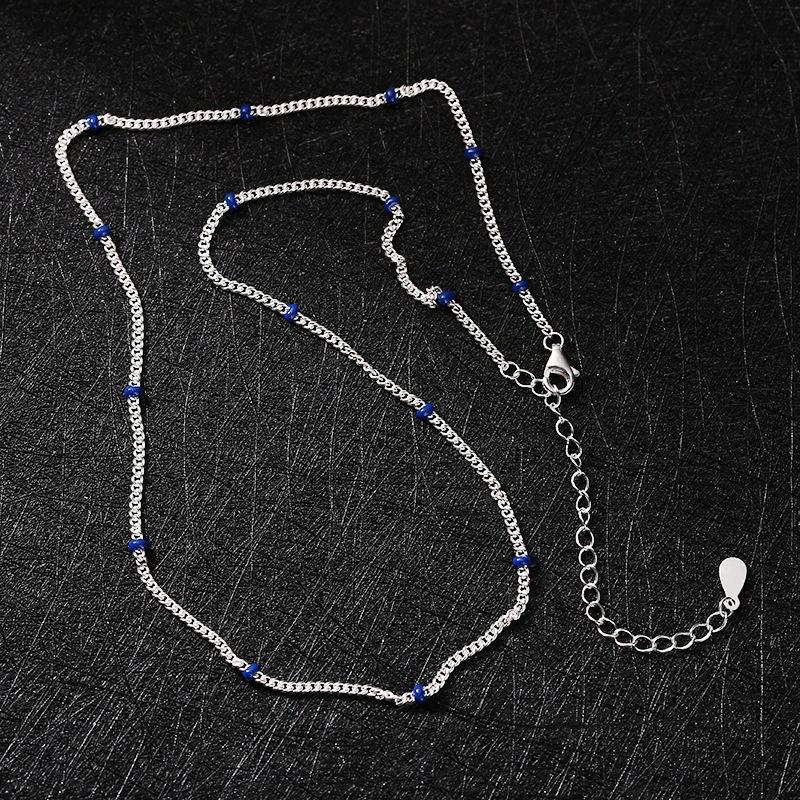 

Ожерелье из цепочек Blue Bean, женская цепочка на ключицу, нишевый дизайн, универсальная голая цепочка