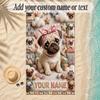 Pug Theme Soft Beach Towel Personalized Custom Name Text Towel Portable for Beach Pool Travel