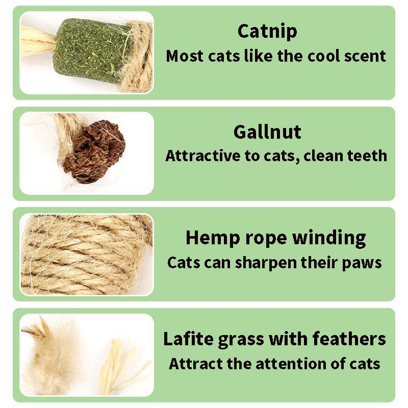 Cat Toys Silvervine Chew Stick Polygonum Kitty Raffia Grass Pet Supplies Cleaning Teeth Stick Pet Bite Hemp Rope Cat Toy