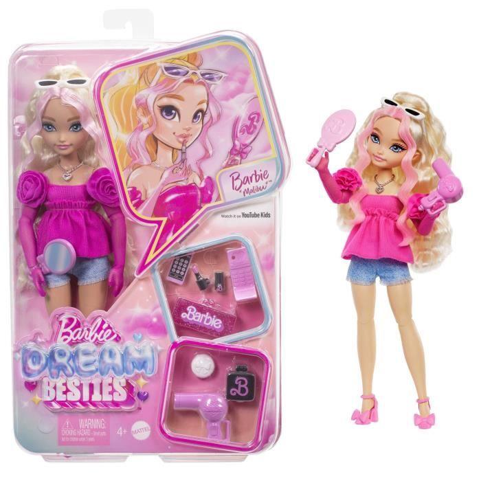 BARBIE Tým snů „Malibu“ - Panenka a 8 doplňků - Barbie - HYC21