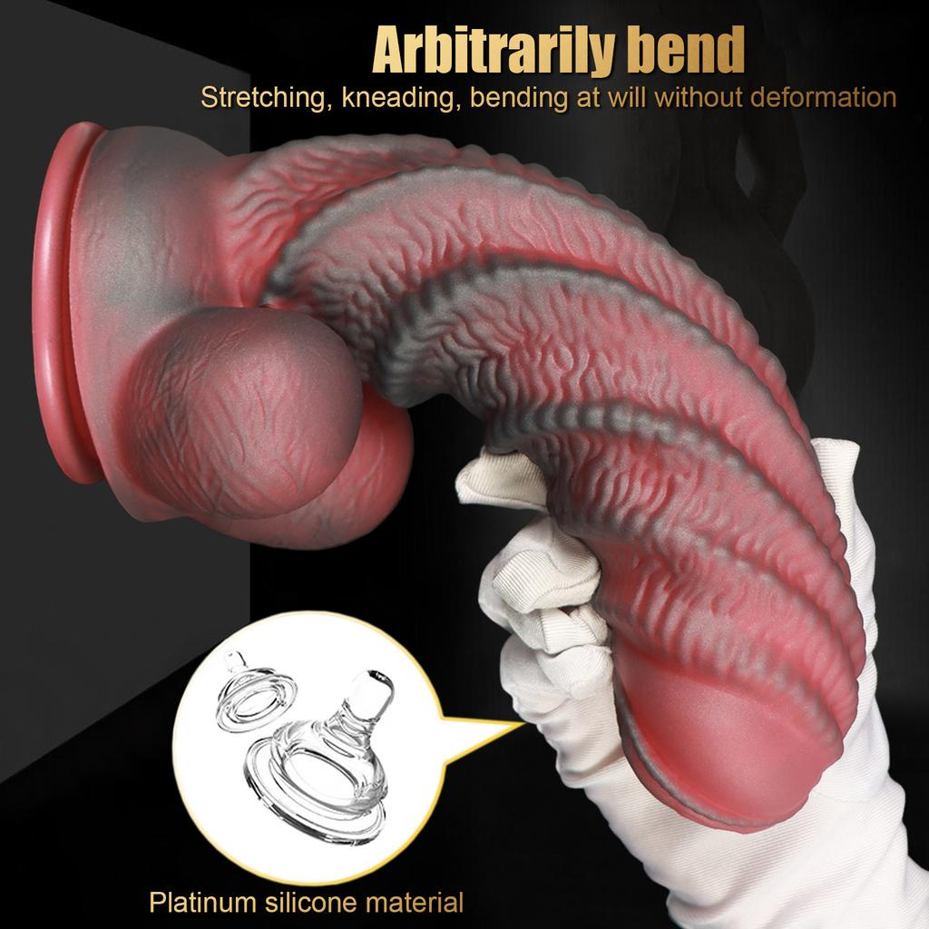 Realistic Dildo for Women, Liquid Silicone Adult Sex Toy, Penis Male Masturbator, G-Spot and Anal Stimulation for Couples Solo Play