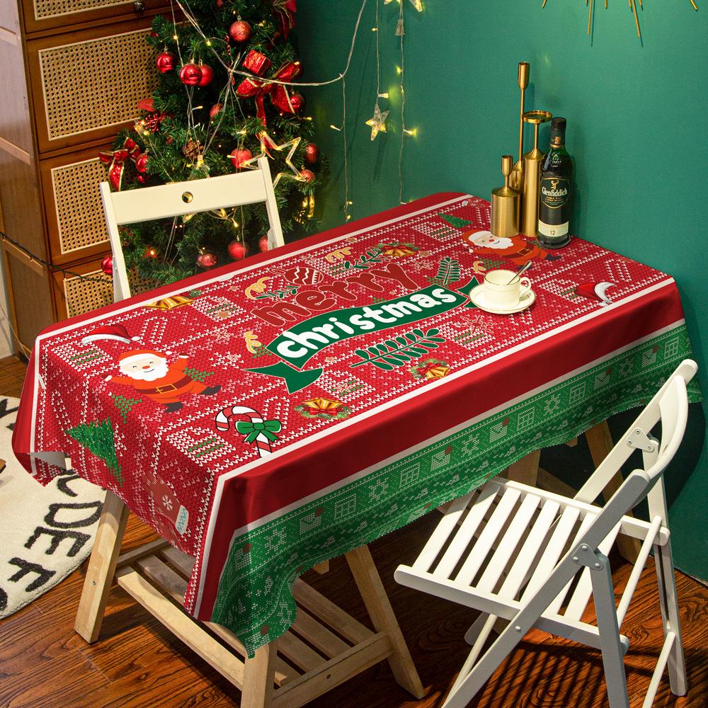 

Рождественская скатерть квадратная водонепроницаемая скатерть новогодняя красная декоративная скатерть крышка журнального столика макет мероприятия 60*90CM