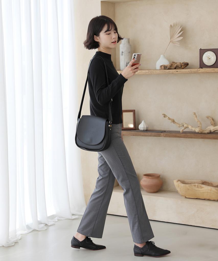 Ppaeppae Semi-High Slim Bootcut Slacks