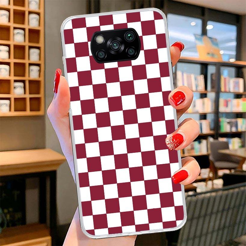 Retro Classic Chess Board Grid Cover Phone Case For Xiaomi Poco F7 Ultra X7 X6 X5 Pro M7 Redmi 15C 15 13C 13 12C 12 10C 10 9A 9C