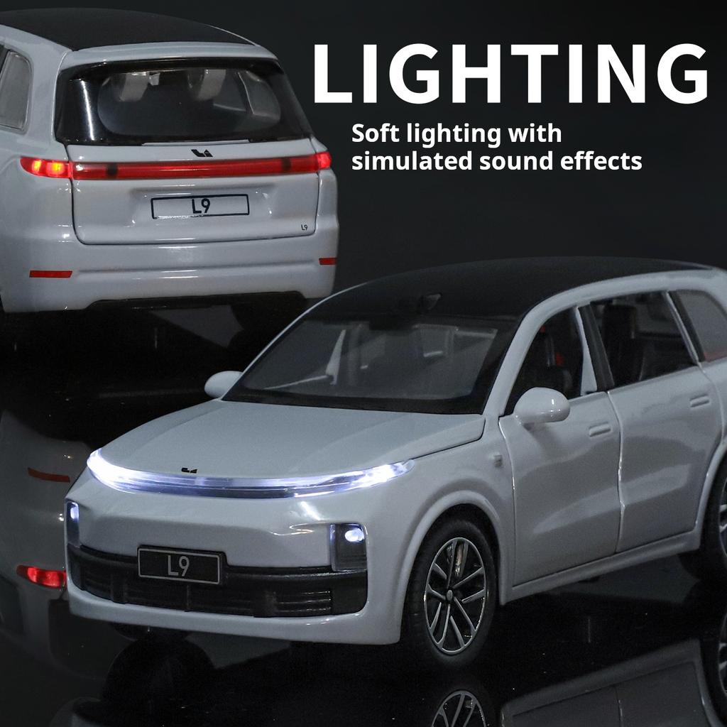 1:32 Li L9 New Energy Luxus-SUV Simulations-Legierungs-Auto-Modell Spielzeug Jungen Sammlerstück Ornament Auto Rückzieher Schreibtischdekoration