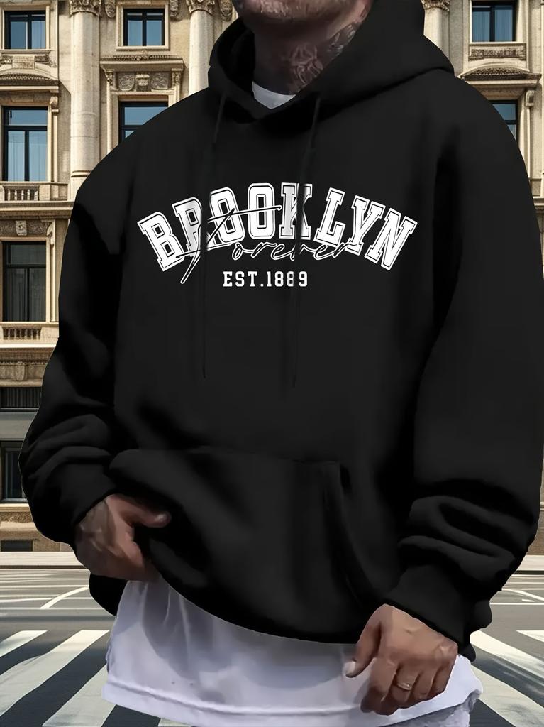 Casual Print Fleece Hoodie Sweatshirt Is Suitable for Autumn And Winter.
