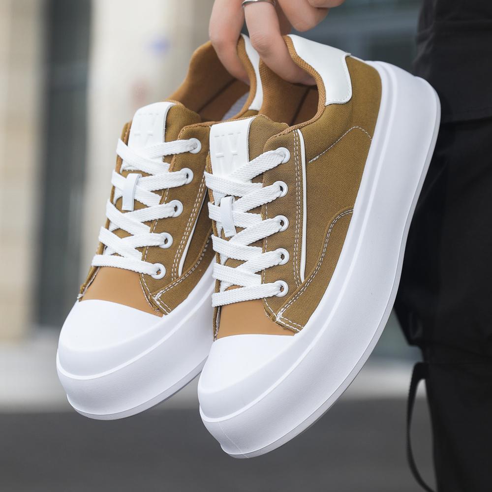 2026 Hot Selling Men's Sneakers Casual Sports Shoes Trendy Breathable Durable Height Increasing Thick Soled Canvas Casual Shoes