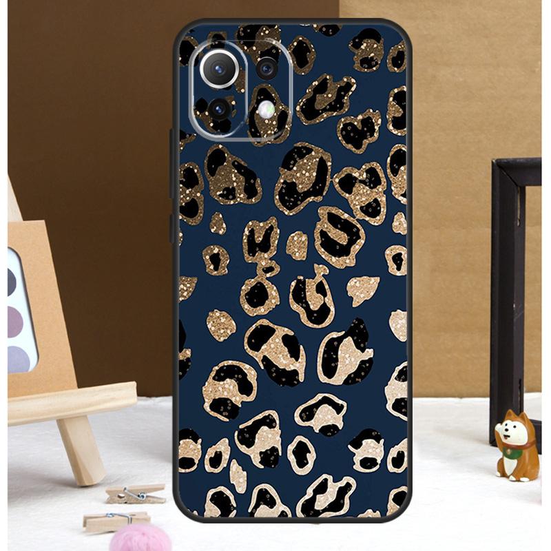 Leopardmönster Svart Gepardmönster Fodral För Xiaomi 13T 14 Pro 11T 12T 12 13 Lite POCO X6 X3 X4 X5 F5 Pro F3 M5s M6 Pro Skydd