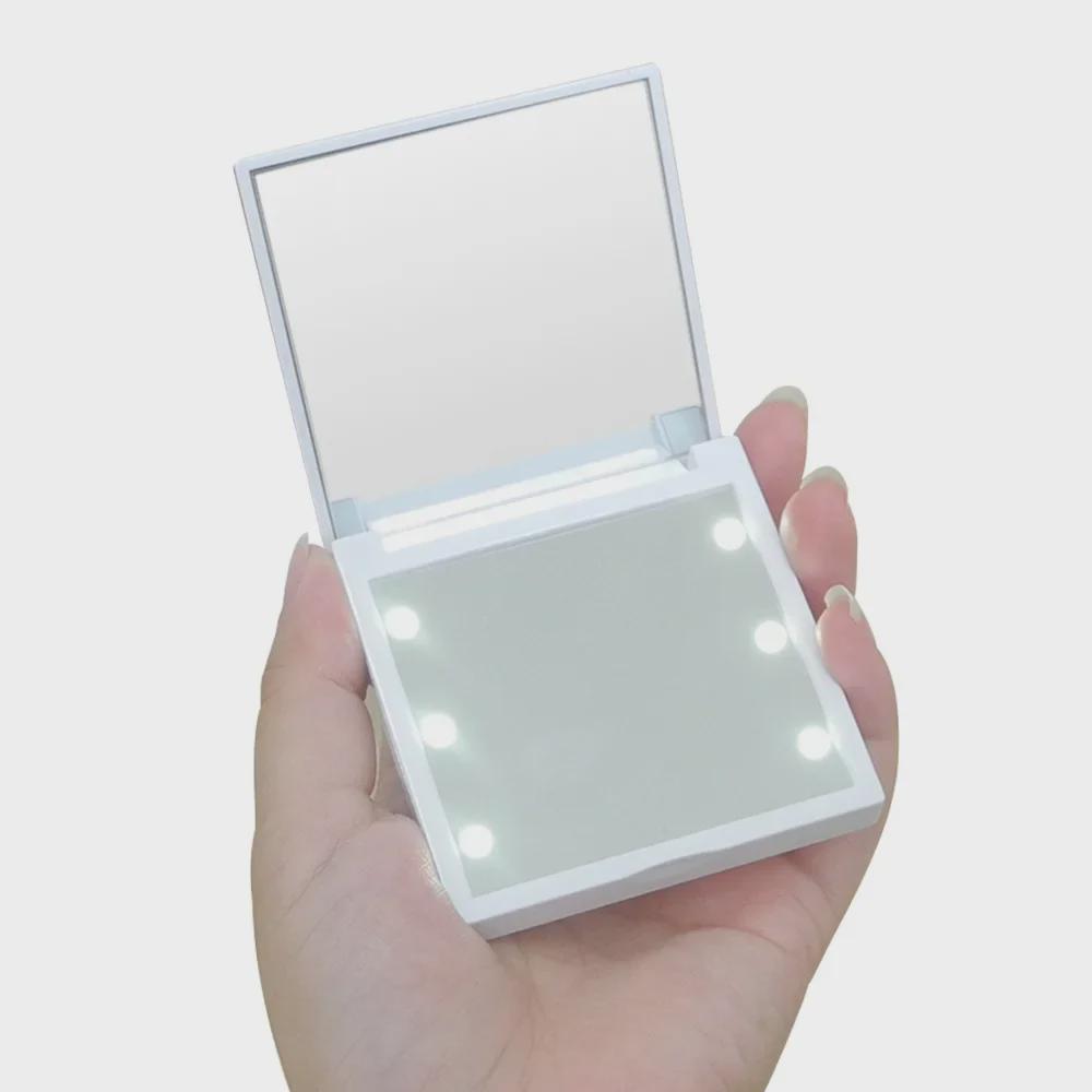 High-Definition LED Double-Sided Portable Makeup Mirror with Infinite Dimming