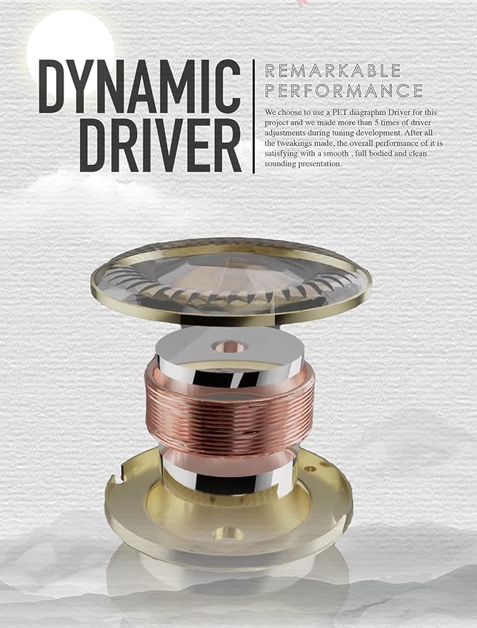 TANGZU Wan'er S.G Wired Earphones, In-Ear, Ear-Hook, High-End In-Ear Monitor with Dynamic Diaphragm, 10mm PET Dynamic Driver, Noise Cancellation,