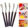 5Pcs Professional Stainless Steel Spatula Kit Palette for Creative Oil Painting Knife School Fine Arts Tool Set Flexible Blades