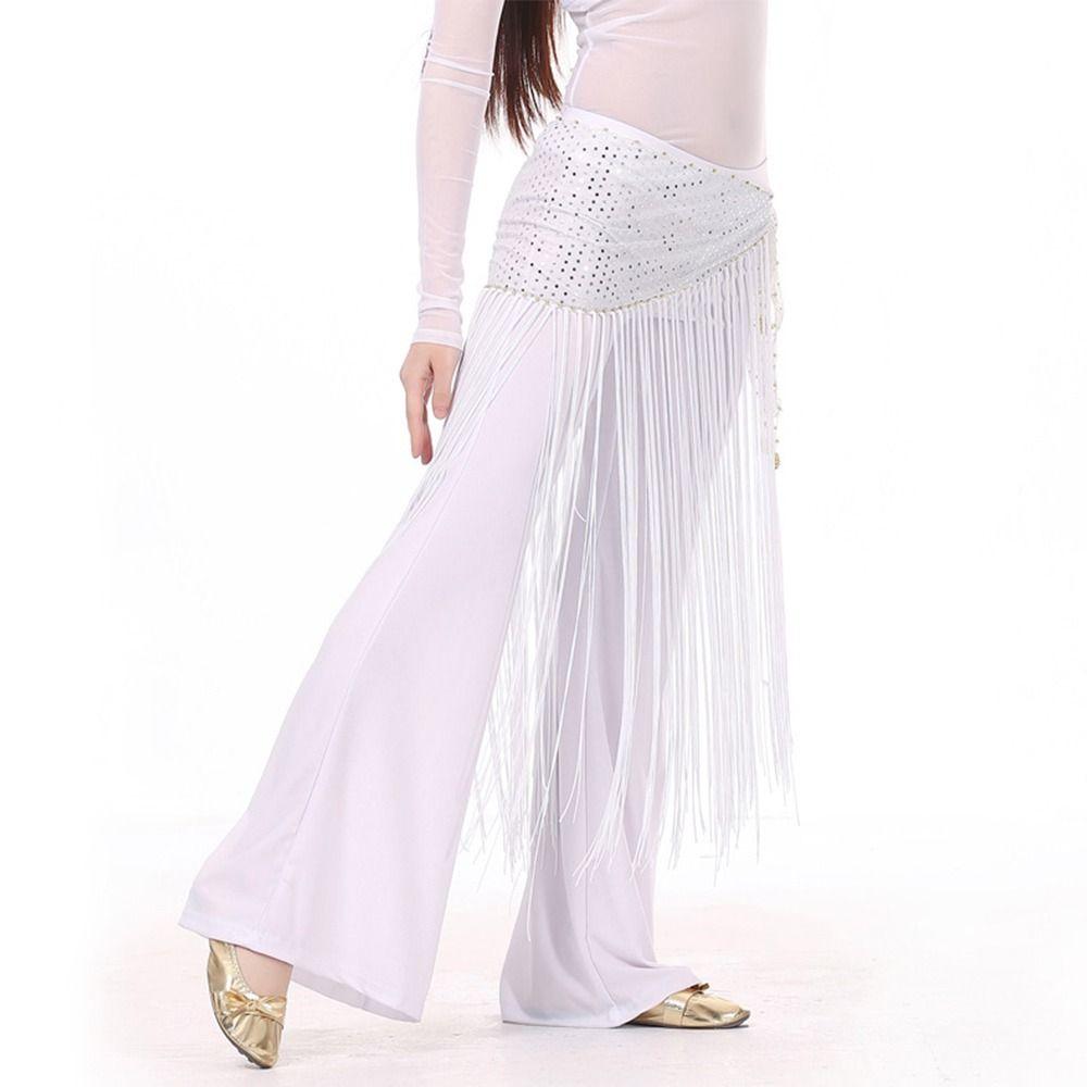 Fashion Sequins Tassels Belly Dance Belt Jazz Dance Street Dance Triangle Hip Scarf Show Costumes Shiny Waist Chain for Women