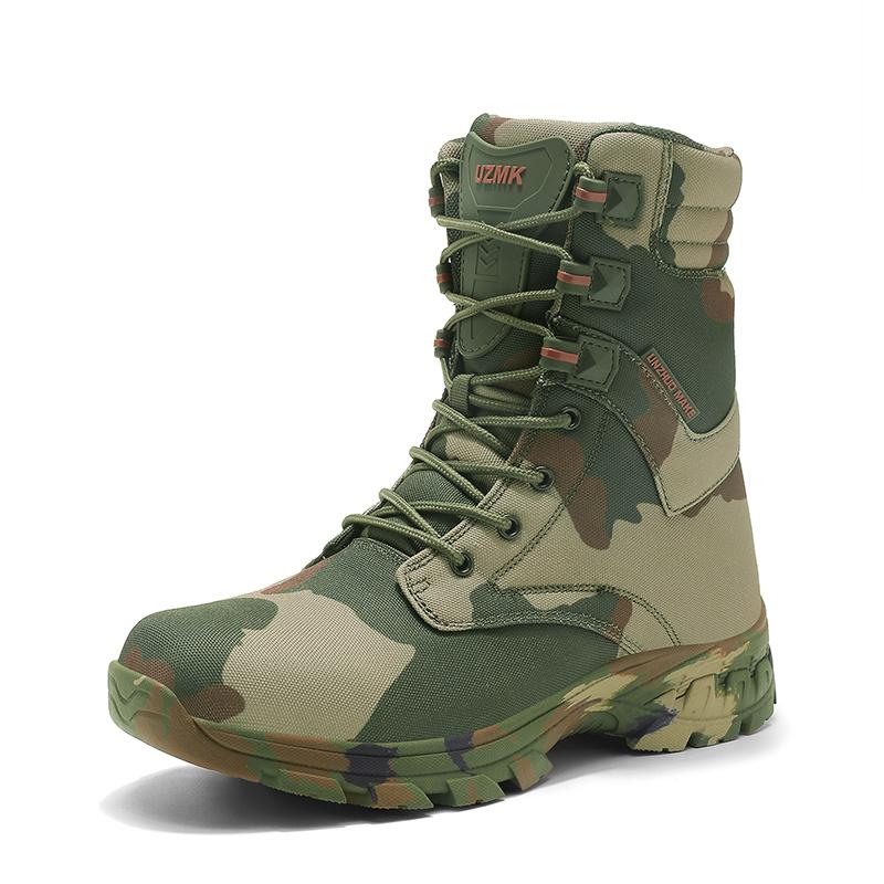 Men's Tactical Desert High Top Boots Retro Style Motorcycle Boots Outdoor Hiking Camping Shoes Comfy Ankle Boots Sized For 39-46