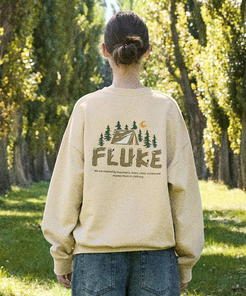 Peullukeu Forest Wood Logo Sweatshirt Light Beige Fmt3055-Z