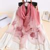 Silk Women Scarf Wool Shawls Lady Wraps Bufanda Floral Pashmina Embroidery Scarves Foulard Hijab Solid Female Hair Bandana