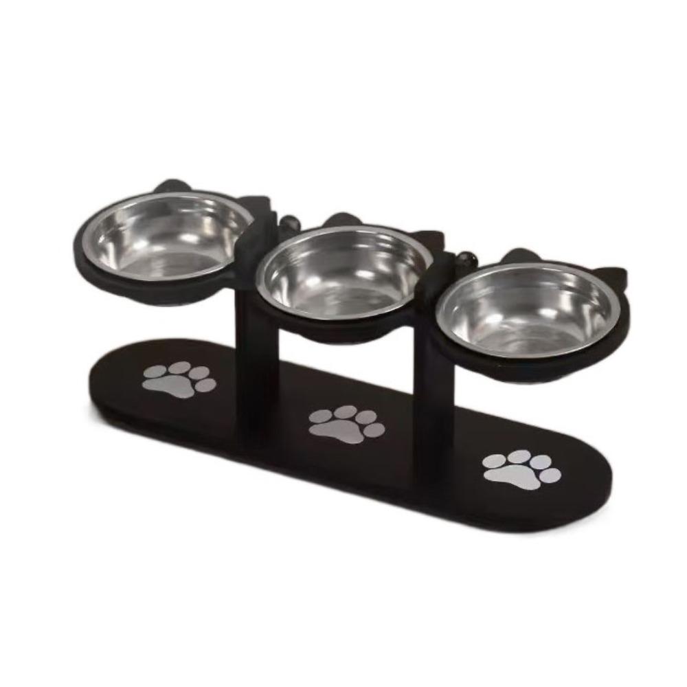 3 In 1 Pet Food Feeder Stainless Steel Pet Water Bowl Cute Elevated Cat Dog Bowl  Pet Treats