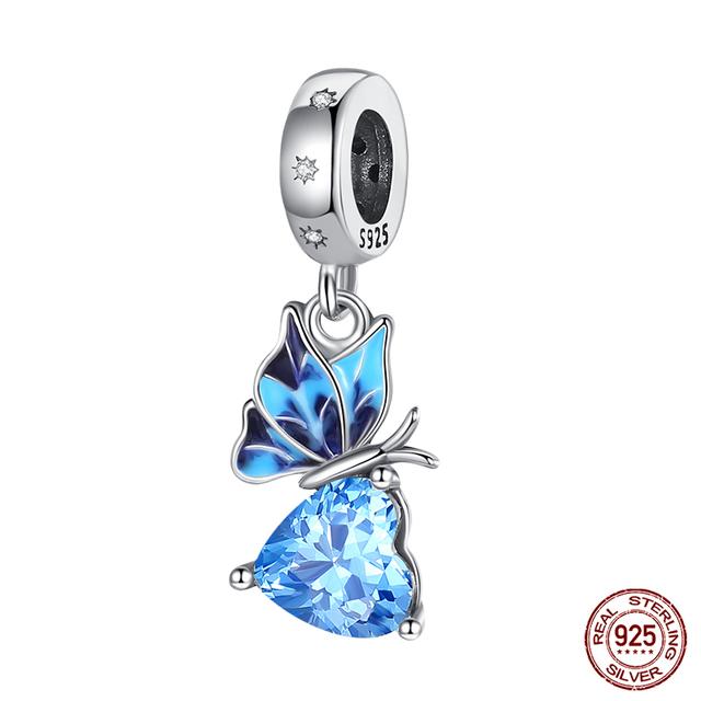 Fashion 925 Silver Colorful Butterfly Dragonfly Hummingbird Spring Series Charms Beads Fit Fasion 925 Bracelet Jewelry