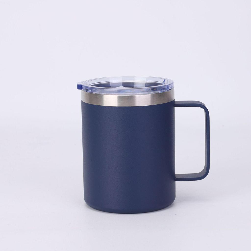 12oz/14oz Stainless Steel Vacuum Flask Mug with Lid & Handle