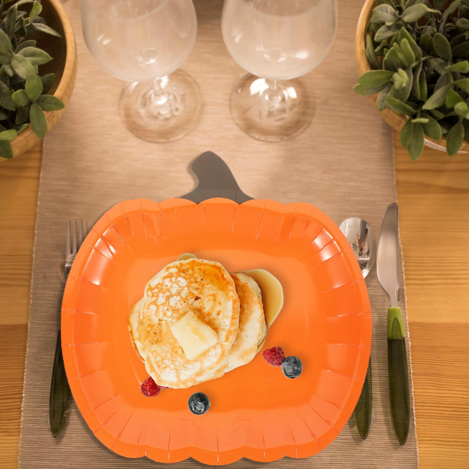 

10 шт. бумажные тарелки с тыквой на Хэллоуин, украшения для торта, многофункциональные принадлежности для званого ужина, нежные конфеты оранжевый