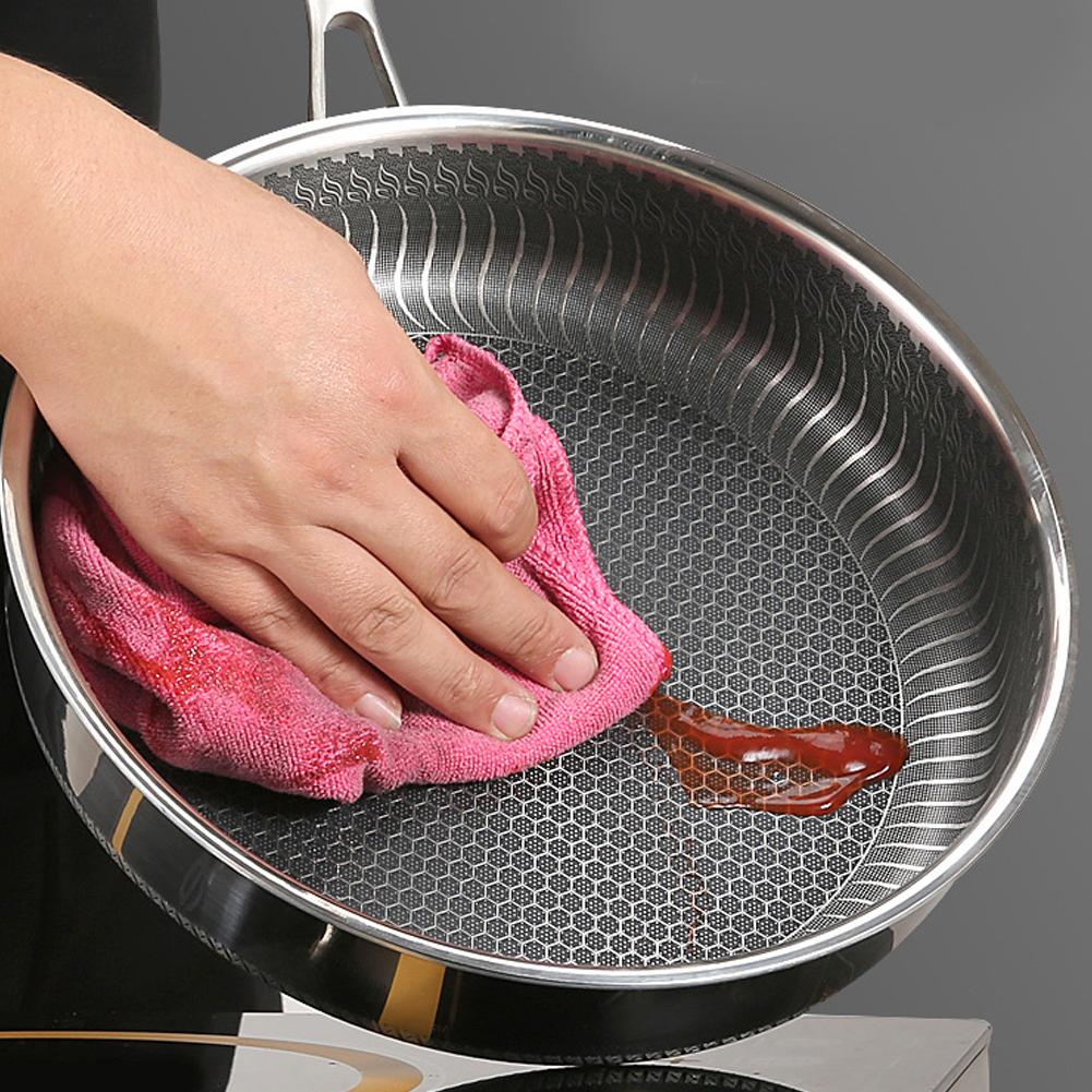 Haushalt 304 Edelstahl Ei Kochen Bratpfanne Antihaft-Topf Küchenutensilien 28cm