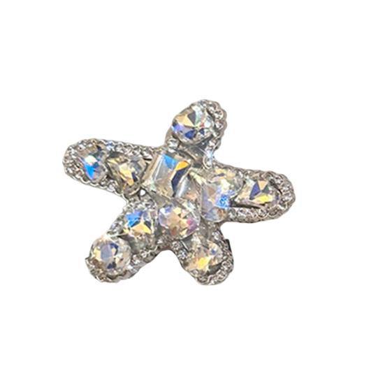 

Girl Hairpin Starfish Dog Shape Sparkling Rhinestones Hair Pin Stable Anti-Slip Design Side Bang Hair Clip Hair Accessory A