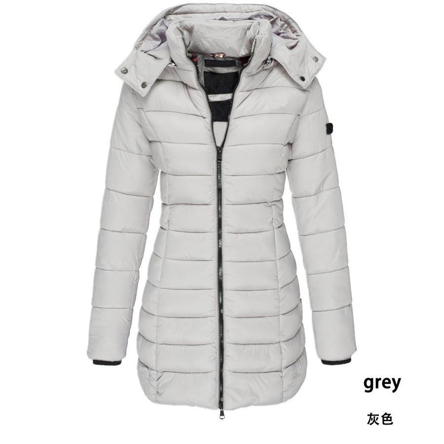 Women's Winter Warm Collar Hooded Long Coat With High-quality Zipper Closure Clothes Sale