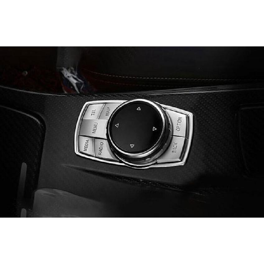Large Multimedia Replacement Switch Trim For 2013- BMW 3 4 Series GT Silver