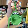 Cartoon Schoolbag Pendant Steel Ball Car Key Ring with Pen Kids Toy  Couple