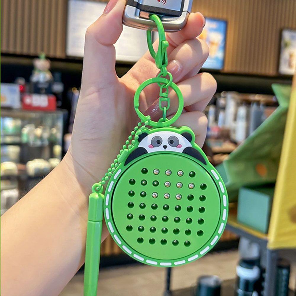 Cartoon Schoolbag Pendant Steel Ball Car Key Ring with Pen Kids Toy  Couple
