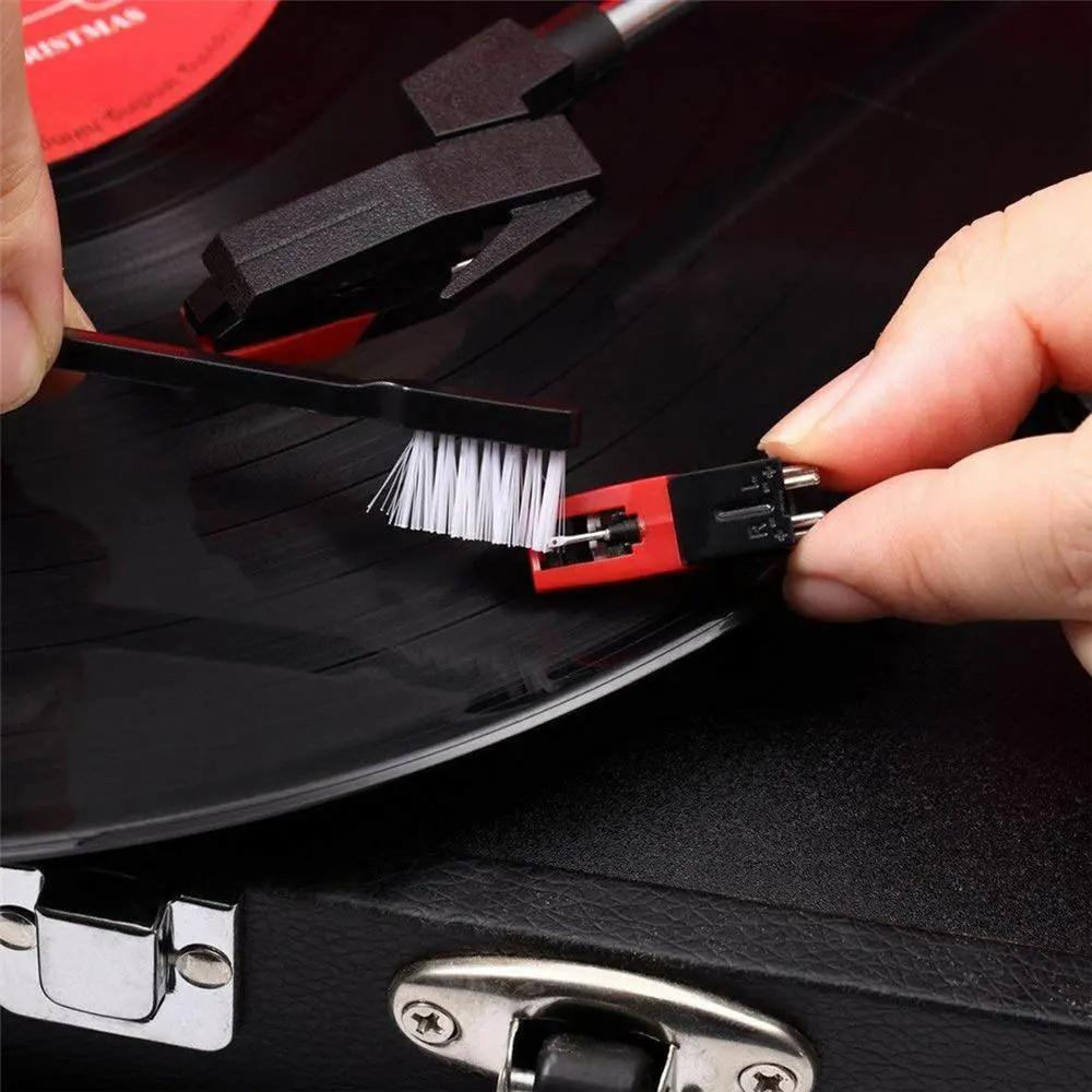 1 Set Anti Static Vinyl Record Cleaner Dust Remover Brush for Phonograph Turntable LP Vinyl Records Cleaning Kit