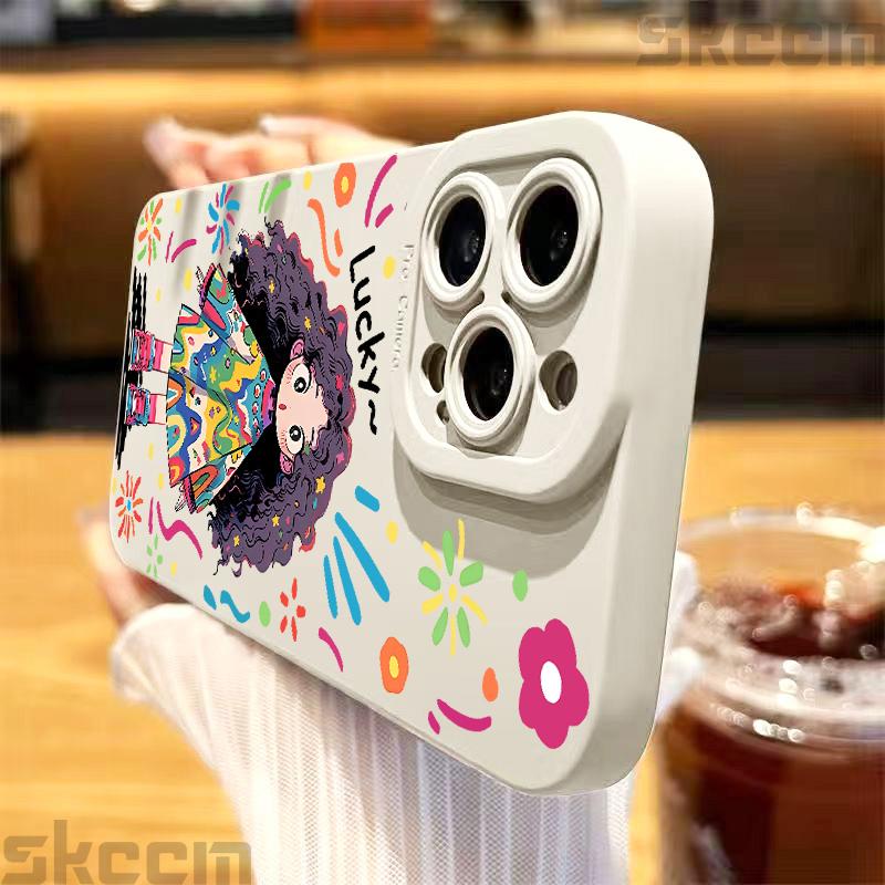 Cute Cartoon Little Girl Printed Silicone Case For Samsung Galaxy S25 Ultra S24 Plus S23 S22 S21 S20 FE A55 A54 A15 A35 Cover