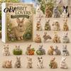 Birthday Party Favors 2026 Bunny Advent Calendar, 24 Days Acrylic Rabbit Ornaments Christmas Countdown Collectible Figurines 2D Flat Cute Animal