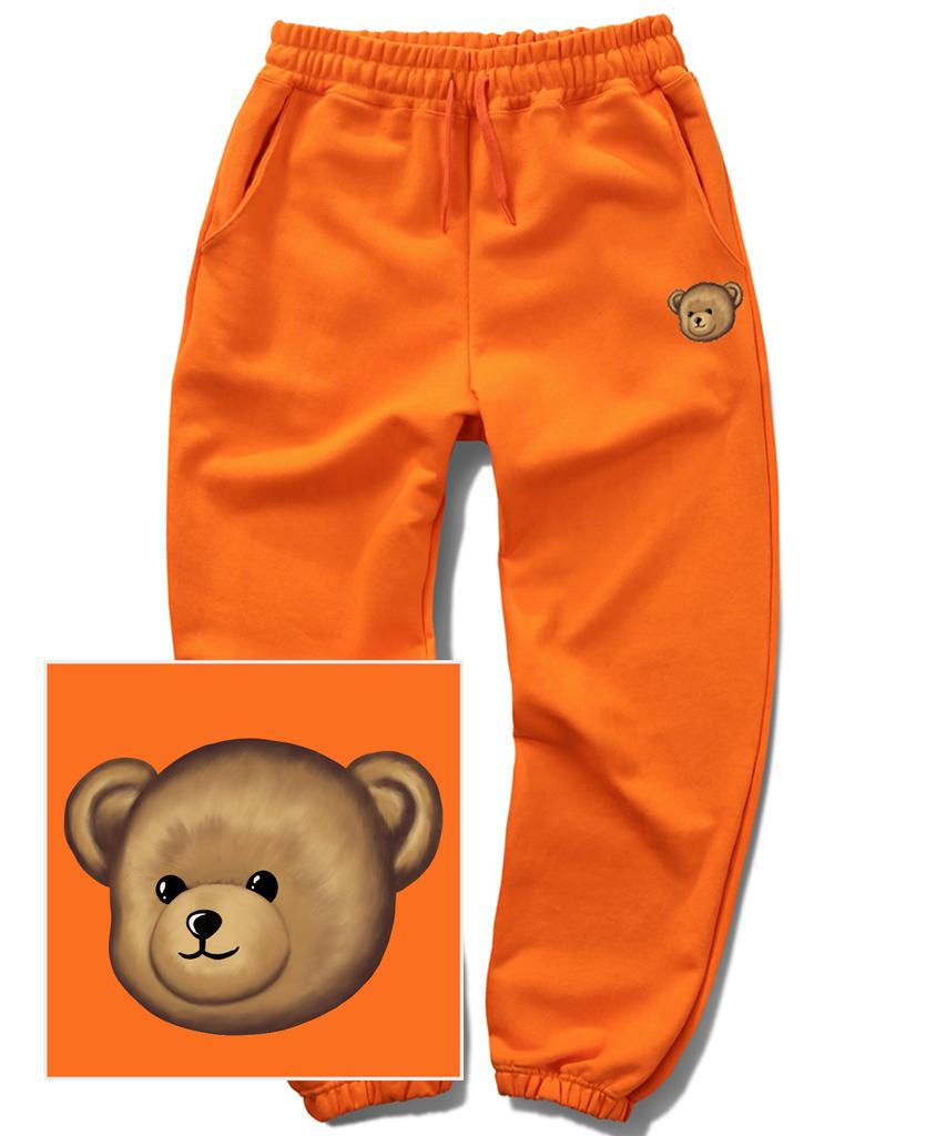 TRIPSHION Small Bear Logo Jogger Sweatpants - Orange