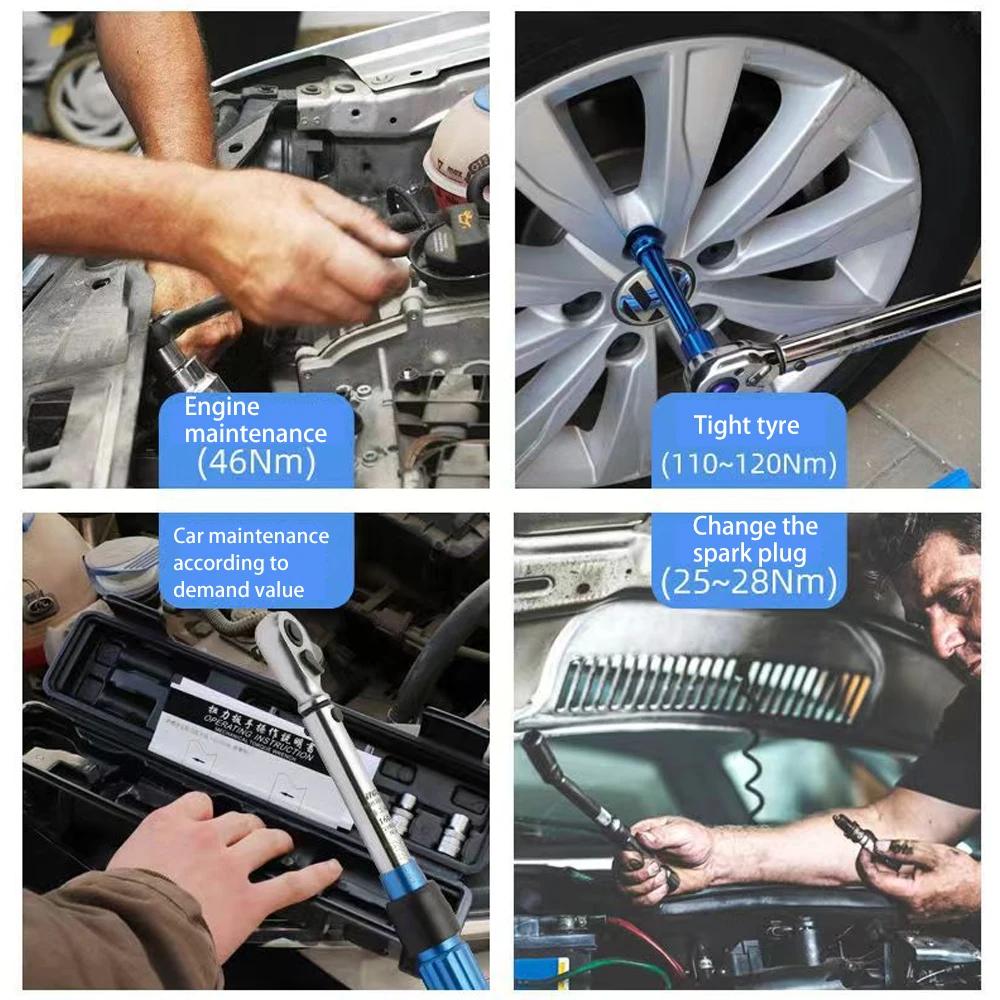 מפתח מומנט 3/8 אינץ' 5-60Nm, כונן ריבועי, מפתח מומנטים, מפתח מומנטים בדיוק גבוה, כלי מקצועי לאופניים ולרכב