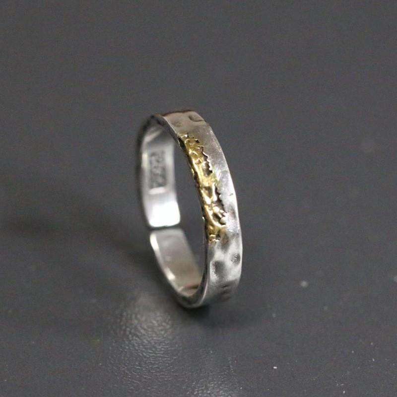 Adjustable Open Ring Men Women Geometric Vintage Gold-Tone Plated Finger Minimalist Unisex Jewelry