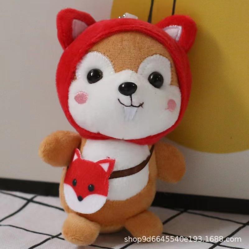 Cute Puppy Akita Dog Little Fox Plush Toy Corgi Small Mini Doll Hanging Decoration